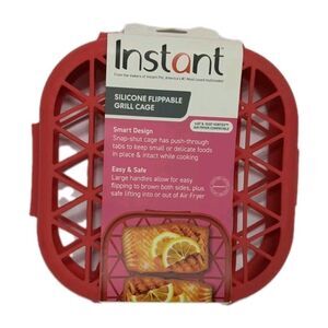 NEW Instant Pot Air Fryer Flippable Silicone Grill Cage Red Air Fryer Accessory